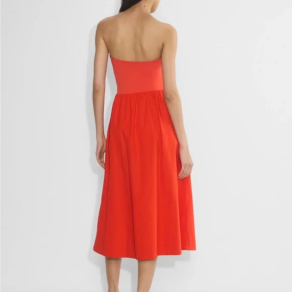 BNWT Aritzia Babaton Fluid Poplin Dress in Poppy red XXS - Picture 6 of 9